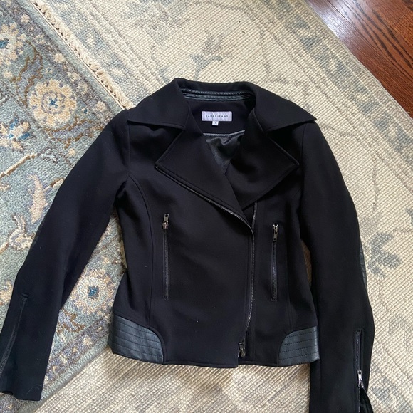 Moto jacket with leather trim - Picture 2 of 9
